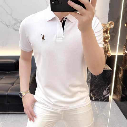 Regal Equestrian Contrast-Placket Piqué Polo