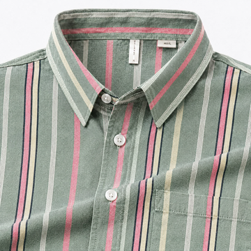Verdant Prism Stripe Casual Shirt